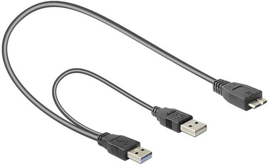 Delock USB-Kabel USB 3.2 Gen1 USB-A Stecker, USB-Micro-B 3.0 Stecker 0.20 m Schwarz UL-zertifiziert 82909-1
