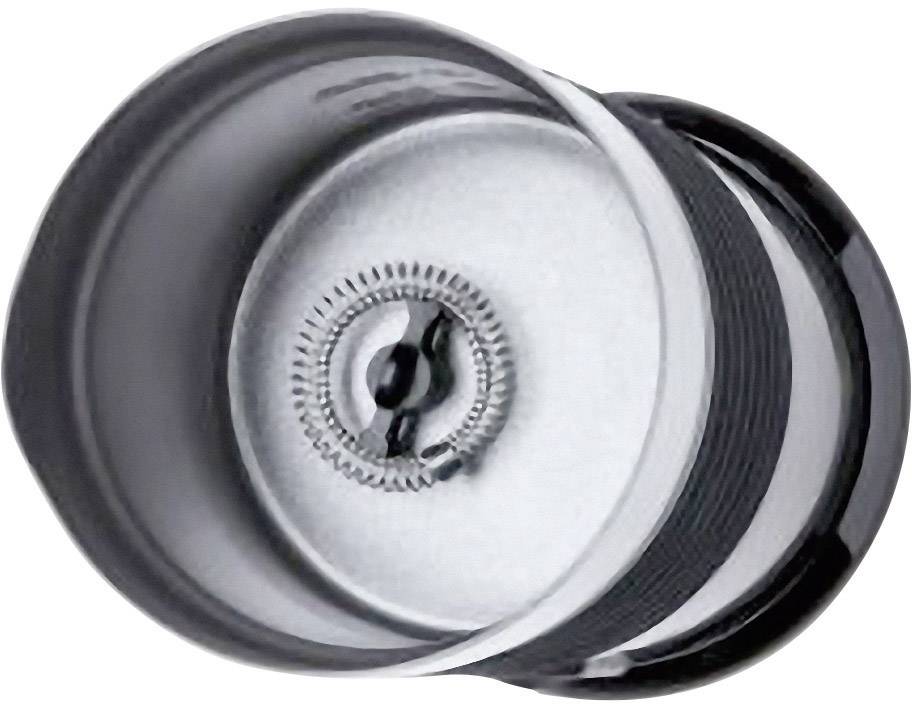 Metallischer Behälterdeckel mit einem zentralen Zahnradmechanismus, möglicherweise ein Teil eines Küchengeräts oder -werkzeugs.