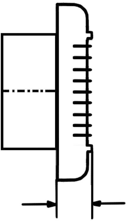 'Diagramm eines mechanischen Messinstruments mit Skala und Zeiger, zeigt Maßeinheiten zur Längenmessung.'