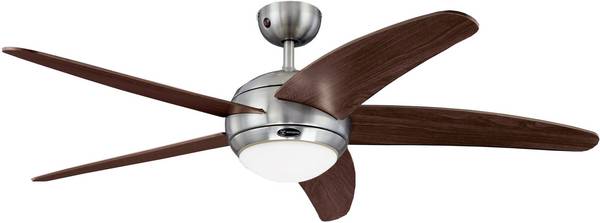 Westinghouse Bendan Deckenventilator 60 W (Ø x H) 132 cm x 360 mm Aluminium (gebürstet) mit Fernbedienung, mit Beleuchtung