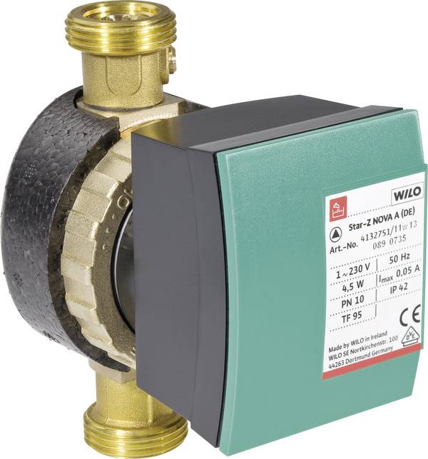 WILO Nassläufer-Hocheffizienzpumpe Star-Z NOVA C,G1-PN10,1x230V,5W