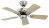 CasaFan Classic Royal 75 BN Deckenventilator 48 W (Ø x H) 75 cm x 225 mm Chrom (gebürstet) Leuchtenanbau möglich, Wendbare Flügel, Austauschbare Flügel, Winterbetrieb