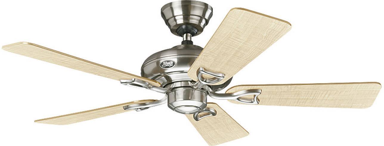 Seville II BN Deckenventilator (Ø) 112 cm Flügelfarbe: Ahorn, Grau Gehäusefarbe: Chrom (gebürstet)