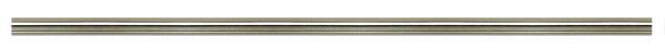Ein horizontaler, silberfarbener Metallstab mit runder Form.