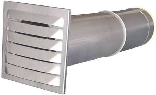 Wallair N37849 Energiespar-Mauerkasten  Edelstahl Passend für Rohr-Durchmesser: 12.5 cm