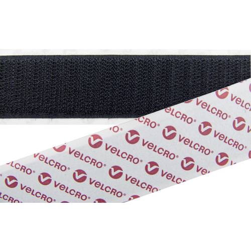 VELCRO® E088025330F1825 Klettband zum Aufkleben Haftteil (L x B) 25000 mm x 25 mm Schwarz 25 m