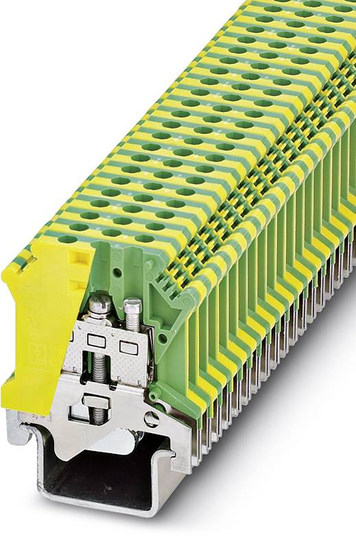 Phoenix Contact 0446017 Dreistock-Schutzleiterklemme 6.2 mm Schrauben Grün, Gelb 50 St.