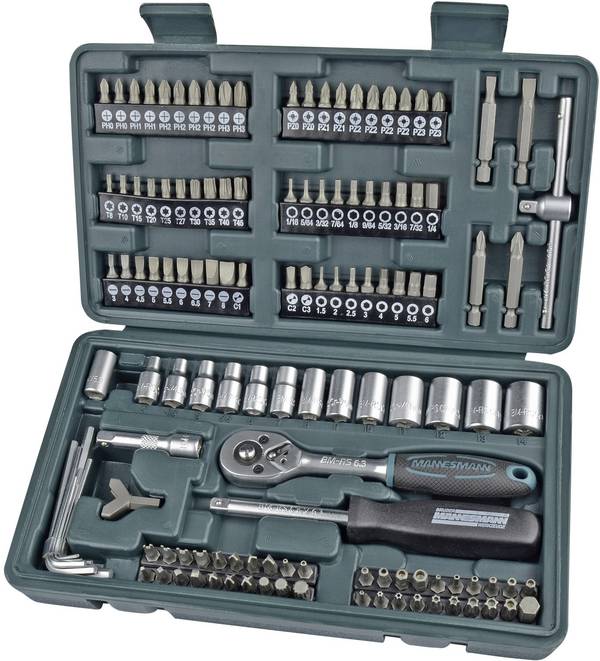 Brüder Mannesmann  Steckschlüsselsatz metrisch 1/4" (6.3 mm) 130teilig M29166
