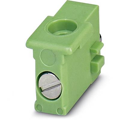 Grüner Steckverbinder mit Schraubklemme, geeignet für elektrische Verbindungen in elektronischen Schaltungen.