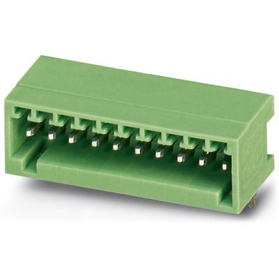 Grüner rechteckiger Steckverbinder mit 12 Pins, horizontal ausgerichtet.