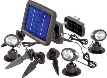  Solar-LED-Gartenleuchten mit gemeinsamem Sonnenkollektor