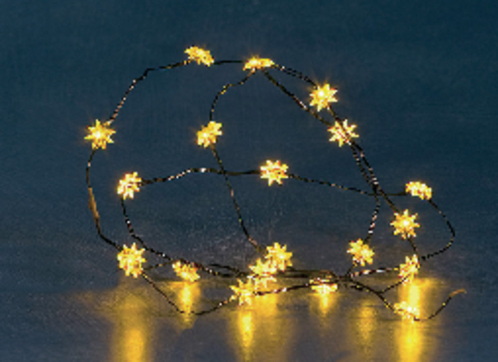 MotivLichterkette Sterne Innen batteriebetrieben 20 LED Gelb