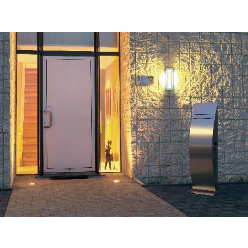 SLV Meridian II 230444 Außenwandleuchte Energiesparlampe, LED E27 20 W Silber-Grau