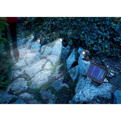 Esotec Solar-Gartenstrahler mit Bewegungsmelder  Trio 102144   LED 0.75 W Weiß 