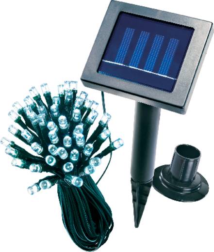 Solar-Lichterkette Außen solarbetrieben 48 LED Weiß Beleuchtete Länge