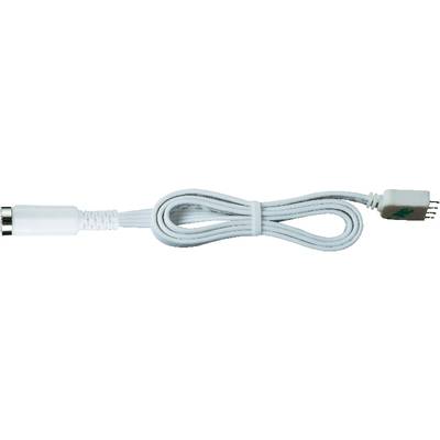 'Zwei längliche Kabel, eines schwarz, das andere weiß, miteinander verdreht.'