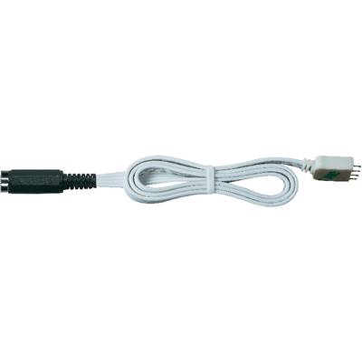 Diverse Kabeltypen in verschiedenen Farben und Formen, übereinander gelegt. Einige haben Stecker, andere enden offen.