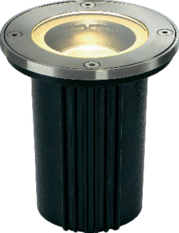 SLV DASAR EXACT GU10 Bodeneinbau- leuchte, rund, Edelstahl 316, max. 35W, IP67