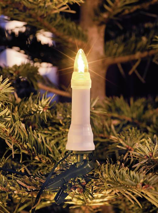 Weihnachtsbaum-Beleuchtung Außen netzbetrieben 25 LED Warm-Weiß 