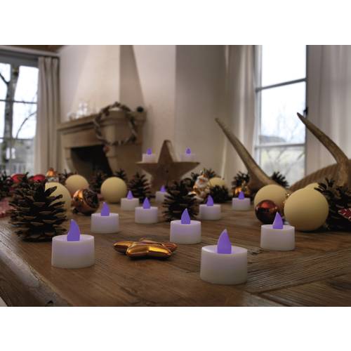 Konstsmide 1987-450 LED-Teelichter 2er Set Lila Purpur (Ø x H) 3.5 cm x 4 cm