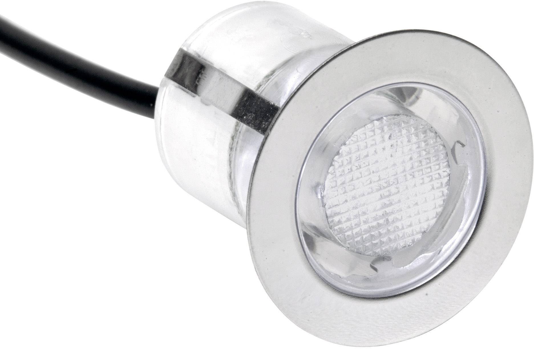 LED-Einbauleuchte BRILLIANT COSA 15 LED IP44 10er Set Edelstahl Blau