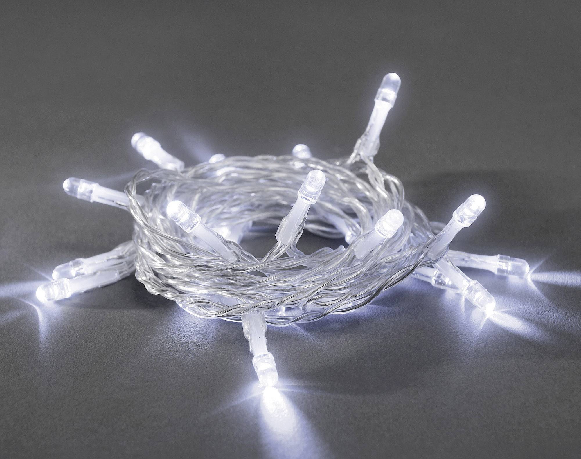 Konstsmide 1407-203 Micro-Lichterkette Innen batteriebetrieben Anzahl Leuchtmittel 10 LED Kaltweiß-1