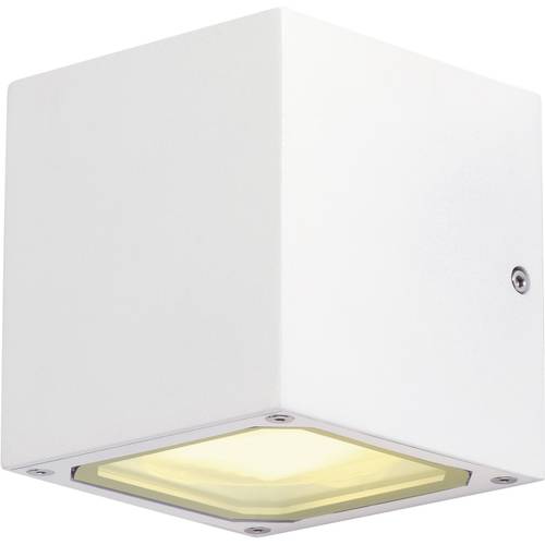 SLV Sitra Cube 232531 Außenwandleuchte Energiesparlampe, LED GX53 18 W Weiß