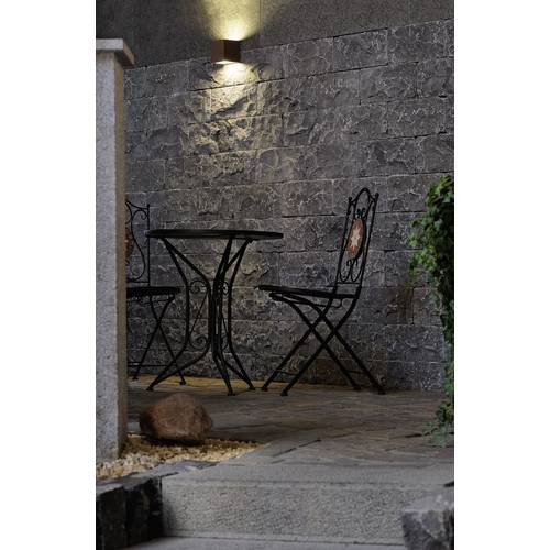 SLV Sitra Cube 232537 Außenwandleuchte Energiesparlampe, LED GX53 18 W Rost (matt)