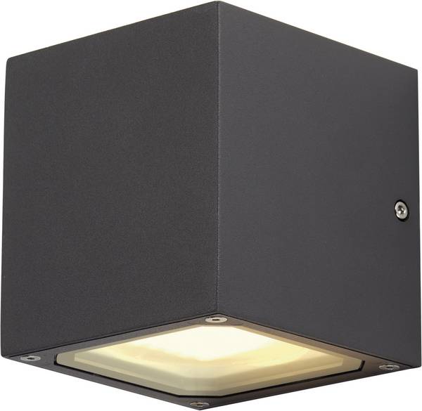 SLV Sitra Cube 232535 Außenwandleuchte Energiesparlampe, LED GX53 18 W Anthrazit