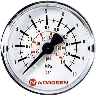 Norgren Manometer 18-013-891  Anschluss (Manometer): Rückseite 0 bis 6 bar Außengewinde R1/8 1 St.