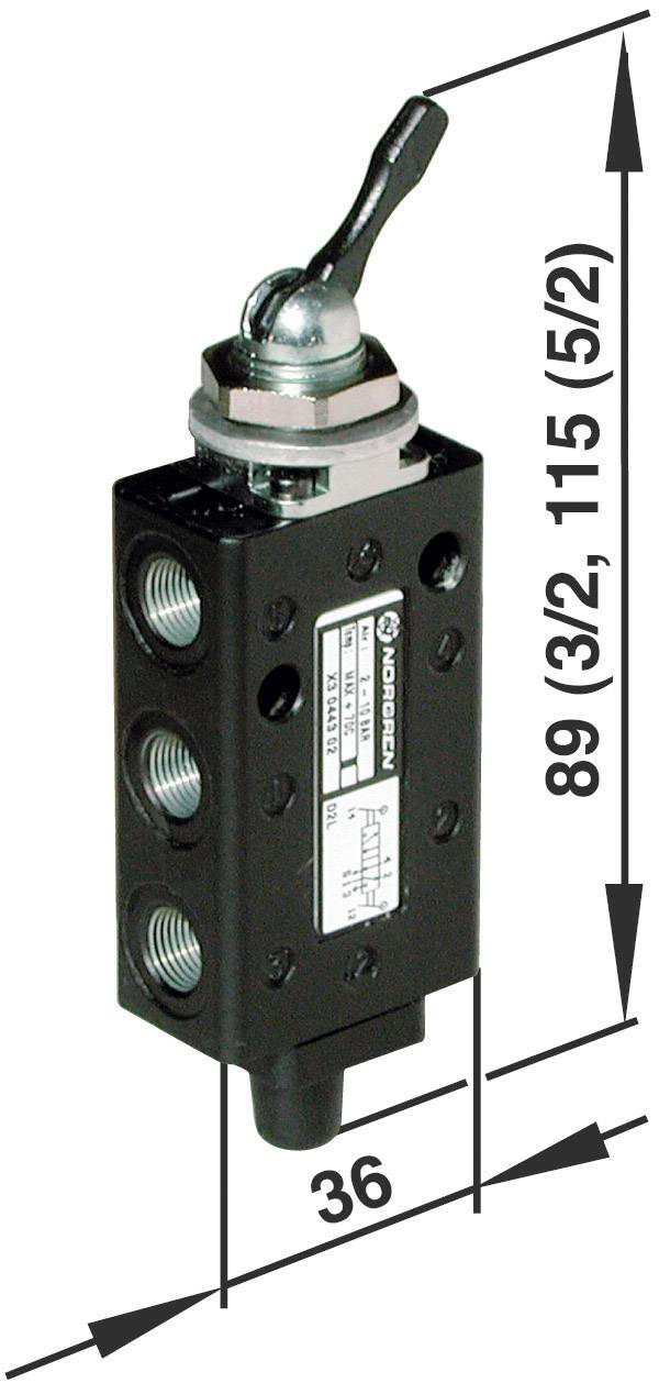 IMI NORGREN Mechanisch bedienbaar pneumatisch ventiel 03040302 Materiaal (behuizing) Aluminium 1 stuk(s) afbeelding