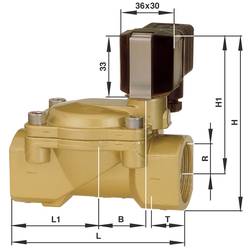 2/2-cestný elektromagnetický ventil Busch Jost 8240600.9101.02400, G1 1/2, 24 V/DC