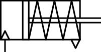 Hydrauliksymbol: Doppeltwirkender Zylinder mit Dämpfung auf beiden Seiten.