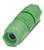 Grüner Kabelverbinder mit geriffeltem Gehäuse, geeignet für elektrische Verbindungen.