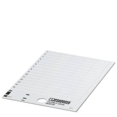 Phoenix Contact 0828795 US-EMLP (20X9) Makering af apparater Monteringstype: opklæbning Præget overflade: 20 x 9 mm Hvid Antal markører: 750 10 Bogen