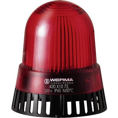 Werma Signaltechnik Kombi-Signalgeber LED 420.110.75 Rot Dauerlicht 24 V/AC, 24 V/DC 92 dB