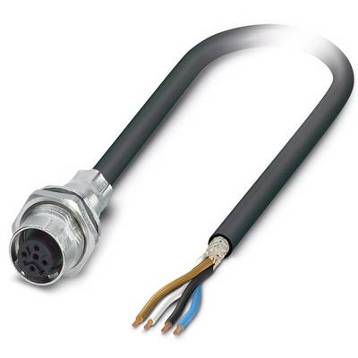 Ein fünfpoliges elektrisches Kabel mit offenliegenden farbigen Drähten und einem Stecker zeigt die Anschlussmöglichkeiten.