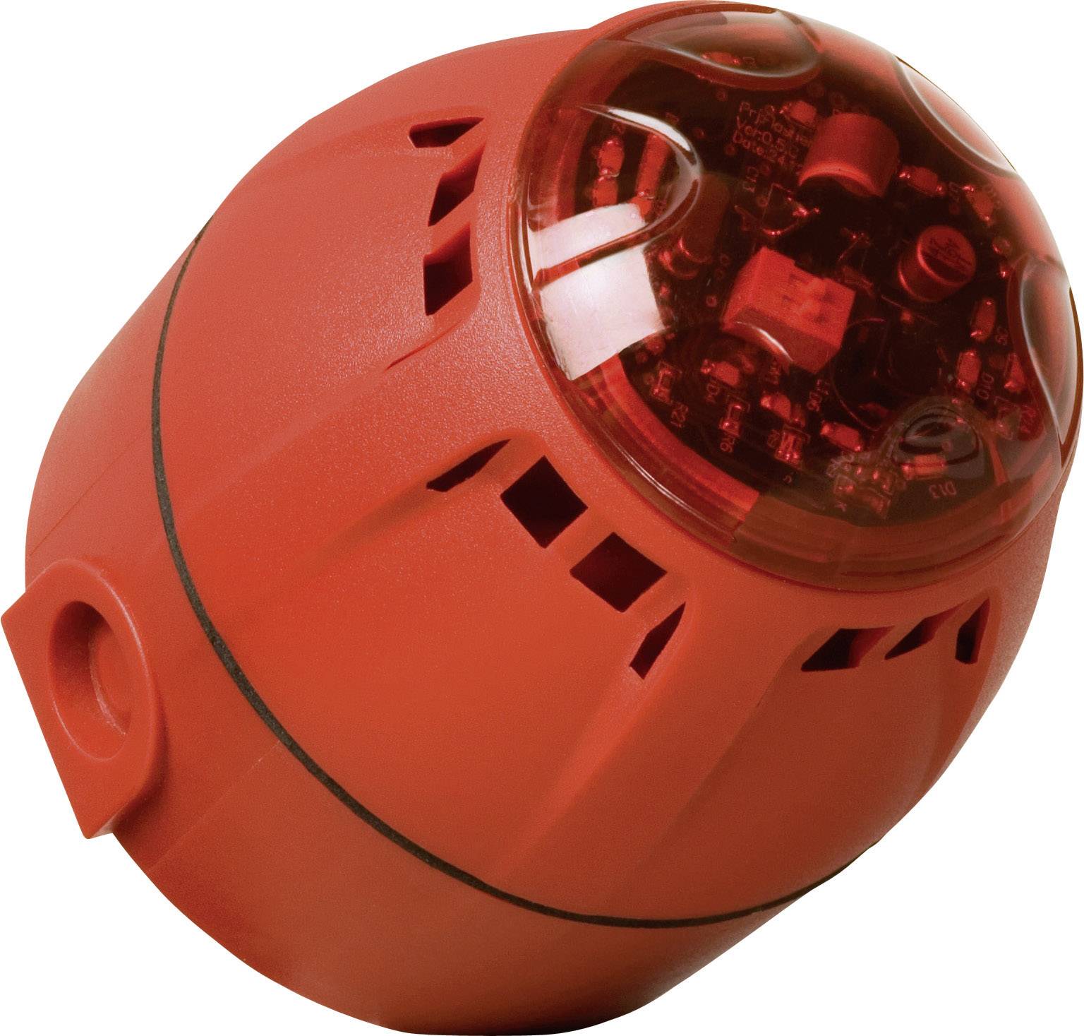 COMPRO Kombi-Signalgeber LED ComPro Chiasso Razor Rot Blitzlicht, Dauerton 12 V/DC, 24 V/DC 100 dB