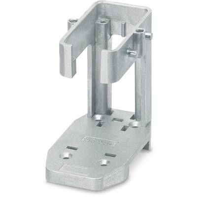 Metallhalterung aus Aluminiumguss, aufrecht stehend, mit rechteckiger Basis, mehrere Befestigungslöcher und rechteckigem Halterungsabschnitt.