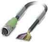 Phoenix Contact 1430802 Sensor-/Aktor-Steckverbinder, konfektioniert M12 Buchse, gerade 10.00 m Polzahl Sensoren: 17 1 St.