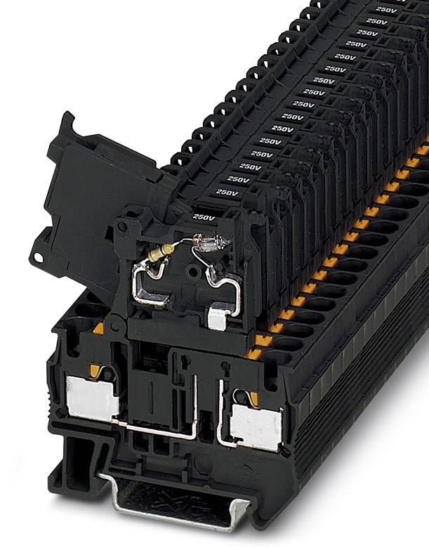 Phoenix Contact 3211907 Sicherungsreihenklemme 6.2 mm Schnellanschluss Schwarz 50 St.