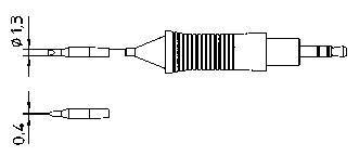 Weller Lötspitze Serie RTM, Meißelform, RTM 013 S/1,3 x 0,4 mm, gerade