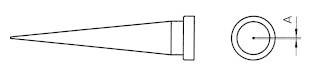 Weller LT-S Loddespids Lang form, konisk Spidsstørrelse 0.4 mm Indhold 1 stk