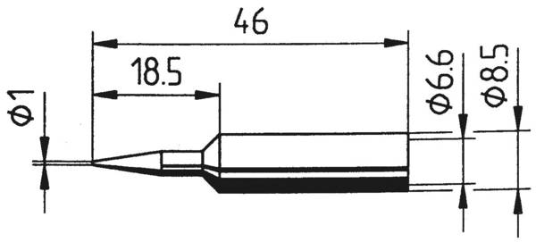 Ersa 0832BDLF Lötspitze Bleistiftform, ERSADUR Spitzen-Größe 1 mm Inhalt 1 St.