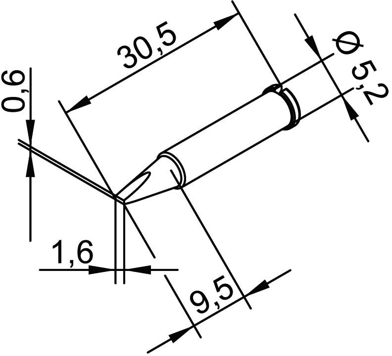 Ersa 102 CD LF 16 Lötspitze Meißelform, gerade Spitzen-Größe 1.6 mm Spitzen-Länge 30.5 mm Inhalt 1 St.