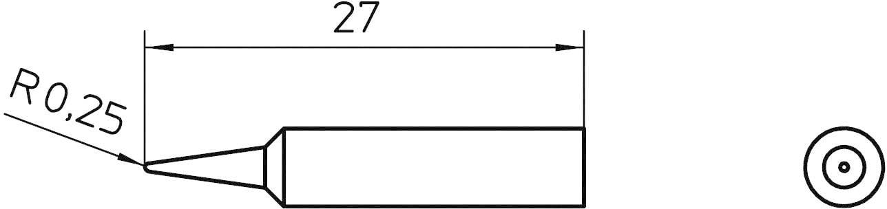 Weller XNT 1 Lötspitze Rundform Spitzen-Größe 0.5 mm Spitzen-Länge 27 mm Inhalt 1 St.