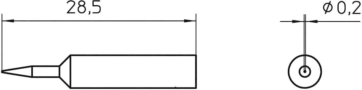 Weller XNT 1S Lötspitze Rundform Spitzen-Größe 0,2 мм для ингаляций 1 St.