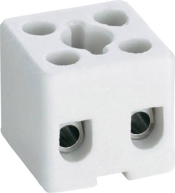Adels-Contact 41 22 02 Porzellanklemme flexibel: -2.5 mm² starr: -2.5 mm² Polzahl: 2 1 St. Weiß