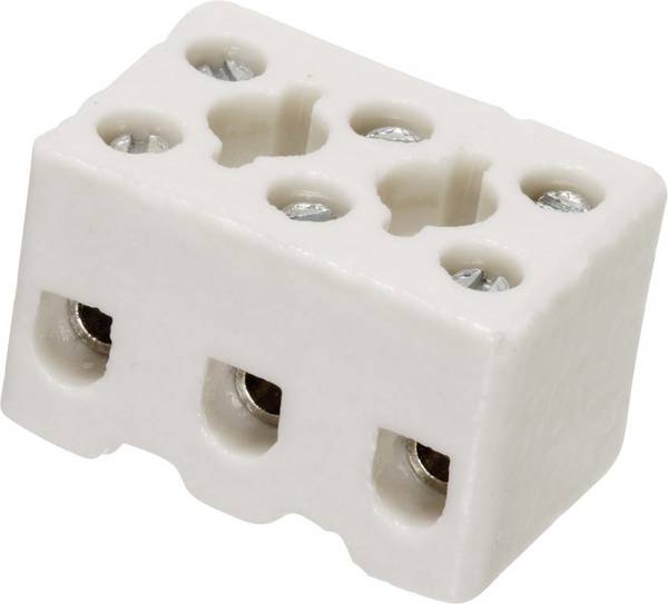 Adels-Contact 41 22 03 Porzellanklemme flexibel: -2.5 mm² starr: -2.5 mm² Polzahl: 3 1 St. Weiß