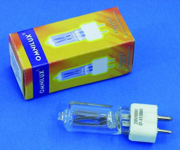 Omnilux Studiolampe Halogen Lichteffekt Leuchtmittel  230 V GY9.5 500 W Weiß